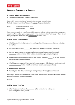 COMMON GRAMMATICAL ERRORS