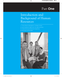 Part One Introduction and Background of Human Resources