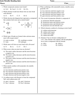Ionic/Metallic Bonding Quiz Name________________________