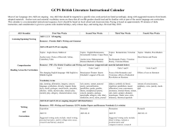 GCPS British Literature Instructional Calendar