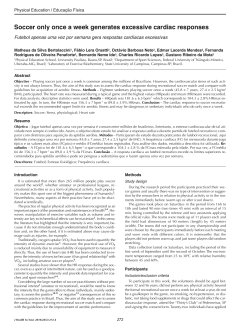 Soccer only once a week generates excessive cardiac