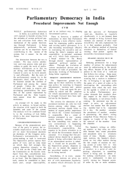 Parliamentary Democracy in India