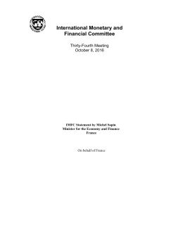 IMFC Statement by Michel Sapin, Minister for the Economy and