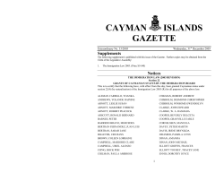 ExtraGazette No.33 2003 Status grants