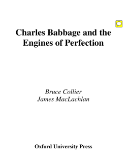 Charles Babbage and the Engines of Perfection