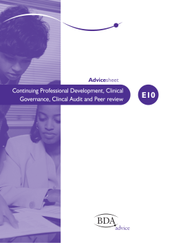 E10 CPD Clinical governance and peer review