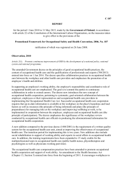 C 187 REPORT for the period 1 June 2010 to 31 May 2015, made