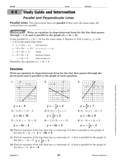 Study Guide and Intervention