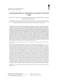 Assessing the effects of urbanization on streams in Tierra del Fuego