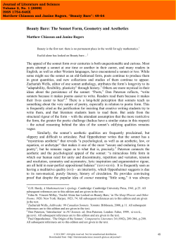Beauty Bare: The Sonnet Form, Geometry and Aesthetics