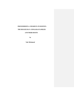 FROM BEREZNA AND KRUPA TO BOSTON