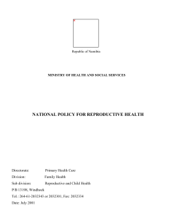 national policy for reproductive health - Youth