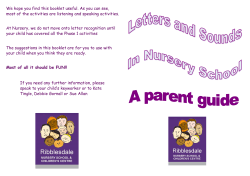 Letters and Sounds Booklet - Ribblesdale Children`s Centre