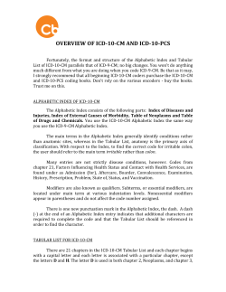 OVERVIEW OF ICD-10-CM AND ICD-10-PCS