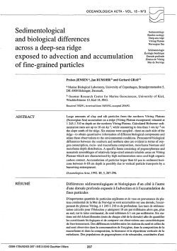 Sedimentological and biological differences across a