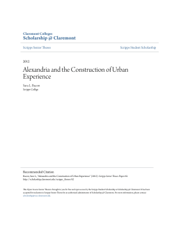 Alexandria and the Construction of Urban Experience