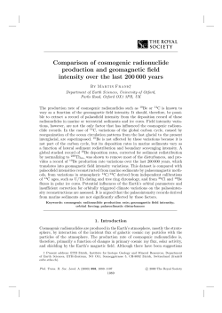 Comparison of cosmogenic radionuclide production and