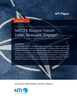 NATO`S Nuclear Future: Deter, Reassure