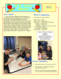 April 2017 - OK Kids Inc. Welcome