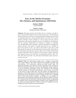 Envy in the Market Economy: Sin, Fairness, and