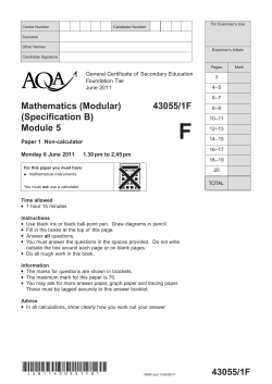 GCSE Mathematics (Specification B) Foundation Question