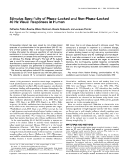 Stimulus Specificity of Phase-Locked and Non-Phase