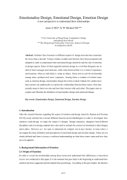 Emotionalise Design, Emotional Design, Emotion