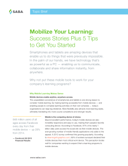 Mobilize Your Learning: Success Stories Plus 5