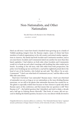 Non-Nationalists, and Other Nationalists