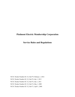 Section 1: General Service Rules and Regulations