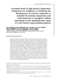 Increased levels of high-density lipoprotein