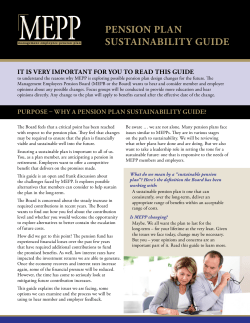 Pension Plan sustainability Guide