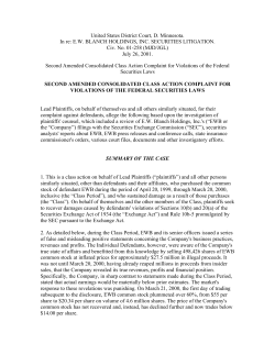 1 Second Amended Consolidated Class Action Complaint For
