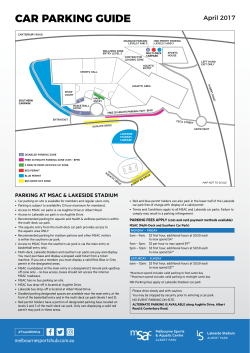 CAR PARKING GUIDE - Melbourne Sports Hub