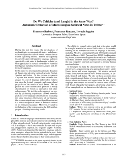 Do We Criticise (and Laugh) in the Same Way? Automatic