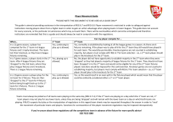 Player Movement Guidelines