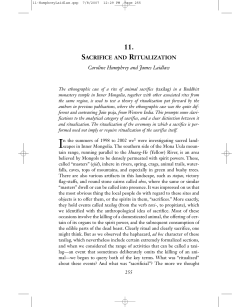 Sacrifice and Ritualization - Division of Social Anthropology