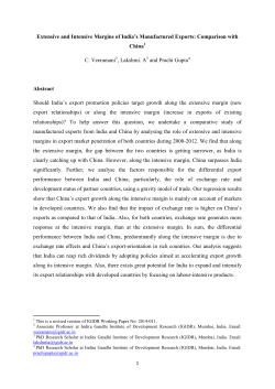 Extensive and Intensive Margins of India`s Manufactured Exports