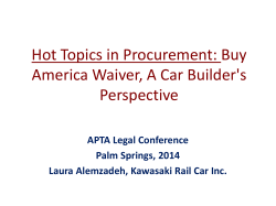 Hot topics in procurement: buy America waiver a car builder`s