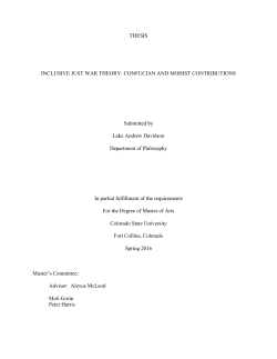 THESIS INCLUSIVE JUST WAR THEORY: CONFUCIAN AND