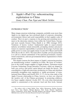 5. Apple`s iPad City: subcontracting exploitation to China