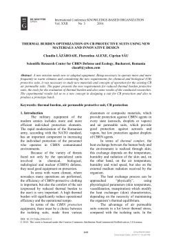 THERMAL BURDEN OPTIMIZATION ON CB PROTECTIVE SUITS