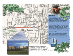 DIRECTIONS TO Lane County JUVENILE JUSTICE CENTER and