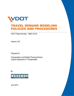 travel demand modeling policies and procedures
