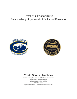 Town of Christiansburg Youth Sports Handbook