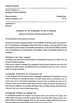 Guidelines for the Preparation of Lists of Exonyms Definition of the