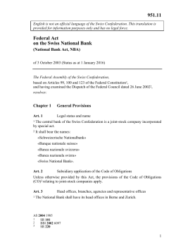 Federal Act on the Swiss National Bank 951.11