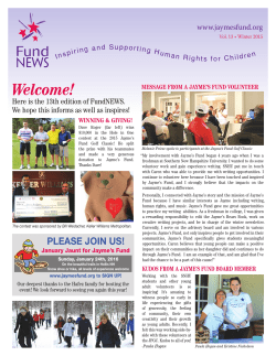 Fund News 2015 - Jayme`s Fund for Social Justice
