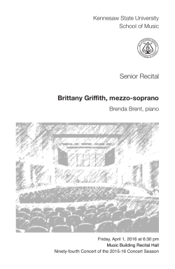 Senior Recital: Brittany Griffith, mezzo-soprano