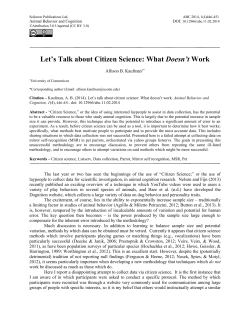 Let`s Talk about Citizen Science: What Doesn`t Work